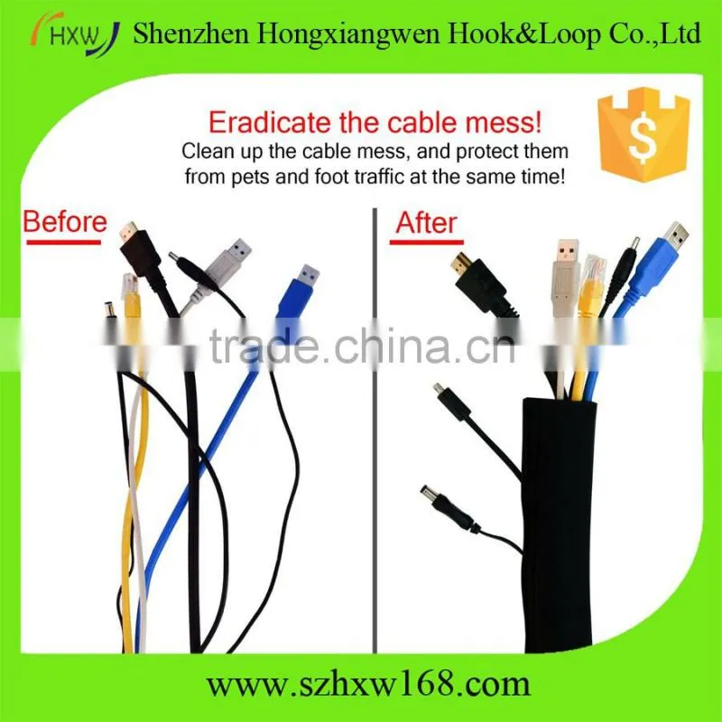 Neoprene Adjustable Cable Sleeves for TV Computer Cable Management