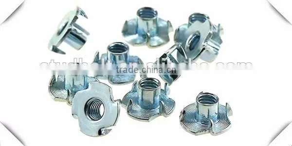 M6 Steel Cold Forged 4 Prongs Tee / T Furniture Locking Nuts