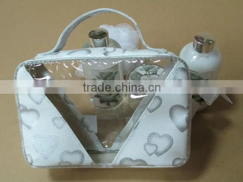 Cheap skin care product in cosmetic bag