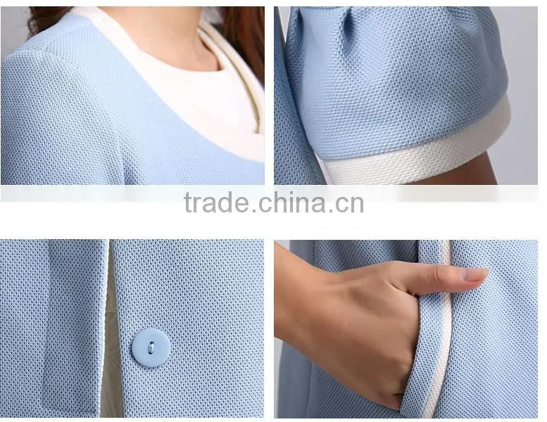 Autumn fashion horn sleeve blue dress