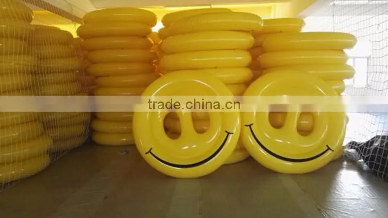 Funny inflatable smileface pool floats/inflatable pool mattress for summer holiday