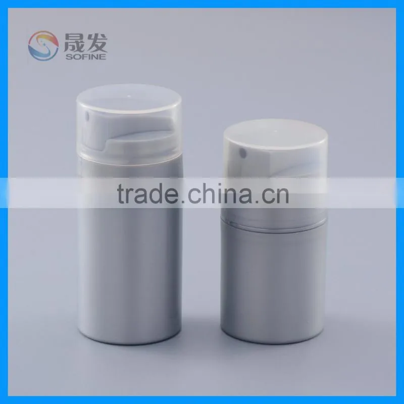 Plastic airless cosmetic pump bottle