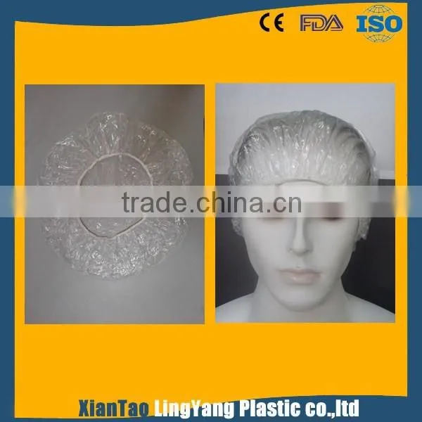 Disposable hotel use plastic shower cap,bath room shower cap