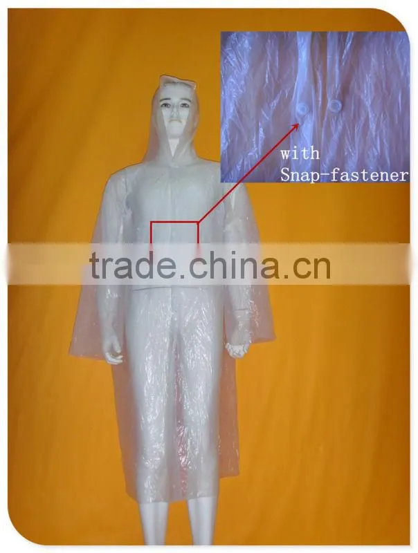 Lightweight Outdoor PE Raincoat Poncho - Milk