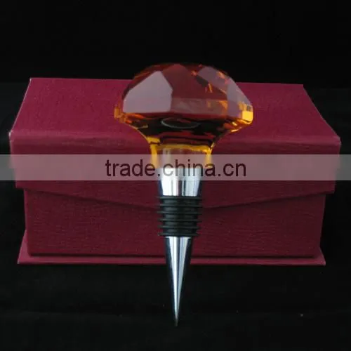 custom nice crystal wine stopper for wedding favors