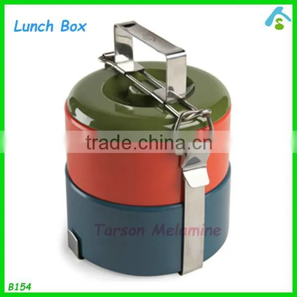 4 layers melamine lunch box with steel handle , restaurant double layer lunch