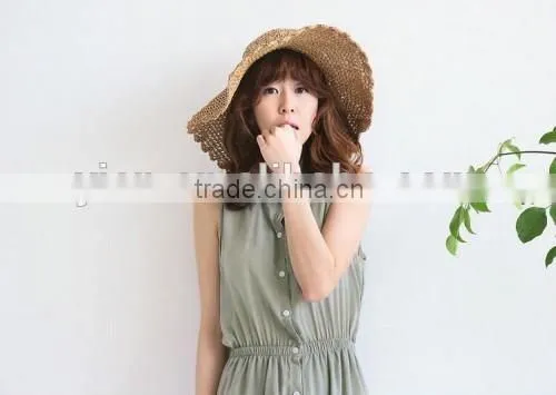 2016 fashion beach hot sale young girl raffia straw hat factory direct latest cheaper OEM raffia straw hat wholesale