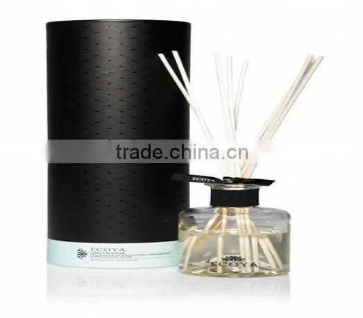 Cardboard reed diffuser box with botanical pattern