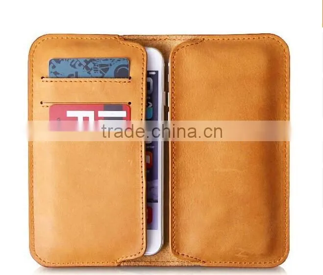 Multifunction leather phone wallet soft real leather