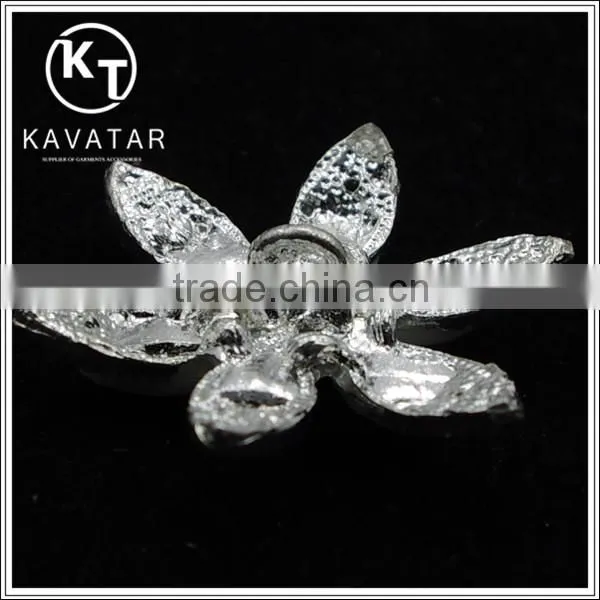 Good quality NK009 metal rhinestone button with pearl for clothes