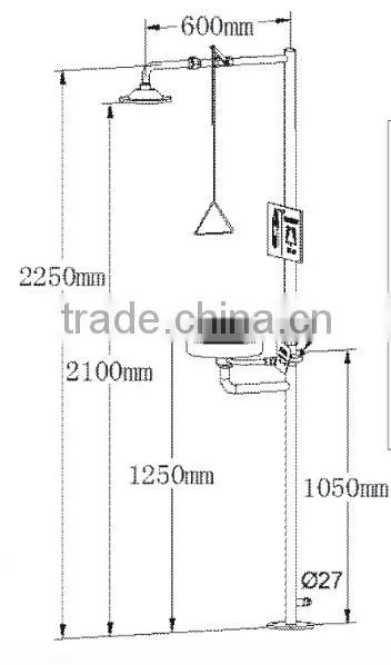 Laboratory Wall Mounted Stainless Steel Safety Shower for Wholesale