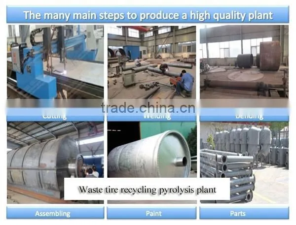 High quality high oil yield output waste rubber tire plastic recycling pyrolysis plant