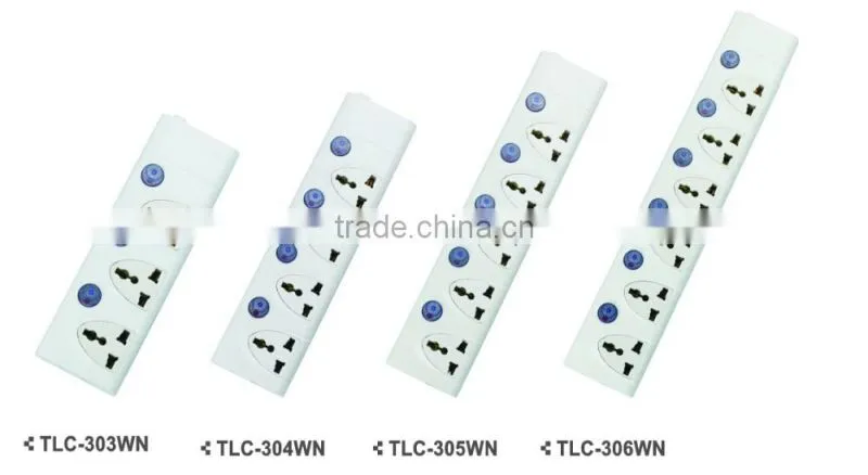 Multi Socket Extension Cord 6 pin 13 amp Electrical socket