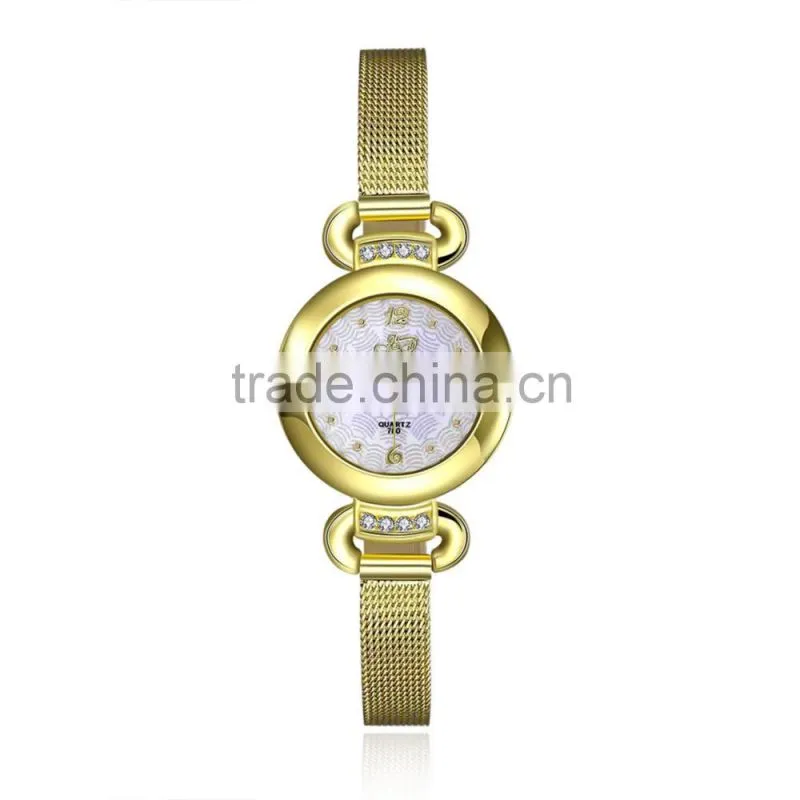 Fashion lady wristwatches circle ladies watch