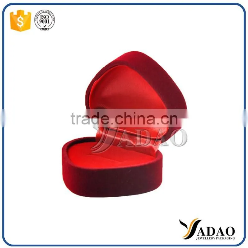 Fashion heart shape flocking jewelry packaging box wholesale
