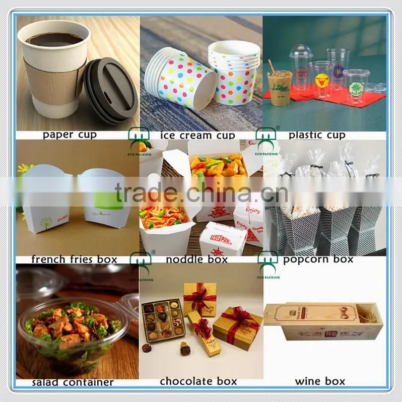 Simple design disposable kraft paper & plastic box for cupcake