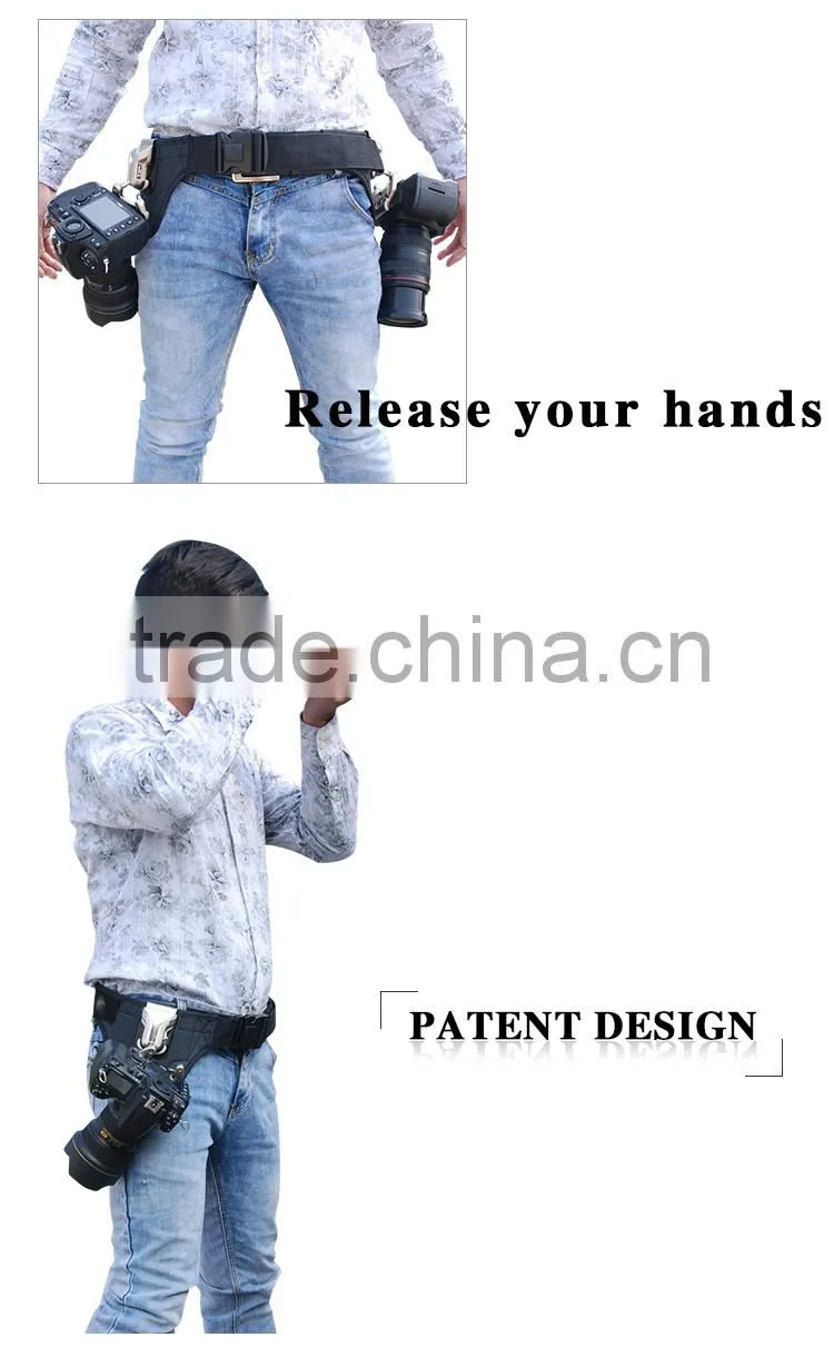 Camera belt holster waist double belt mount button buckle for DSLR camera