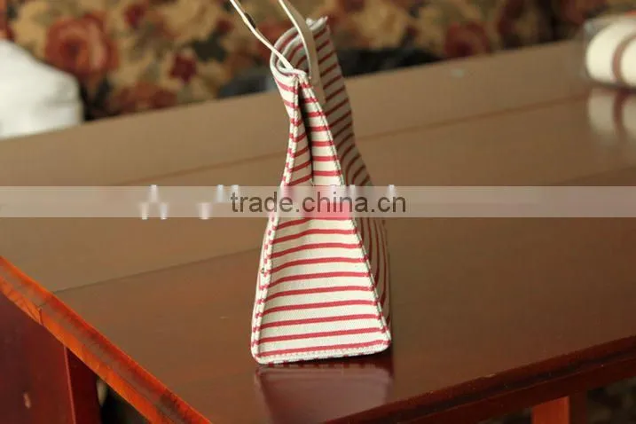 wenzhou cangnan wholesale canvas triangle stripe colored pencil case for school with button