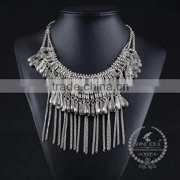 high quality vintage rhinestone chunky statement necklace tin alloy fashion women pendant necklace 6390103