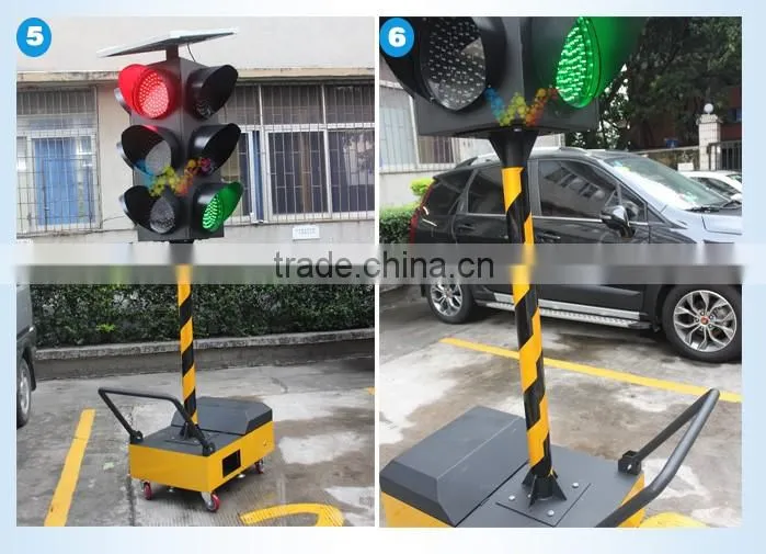 High quality 300mm four direction solar powered temporary led traffic signal light