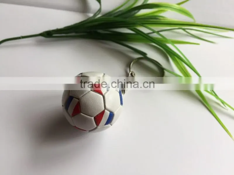2016 PVC sports football/soccer key ring/key chain, france football key chain /ring