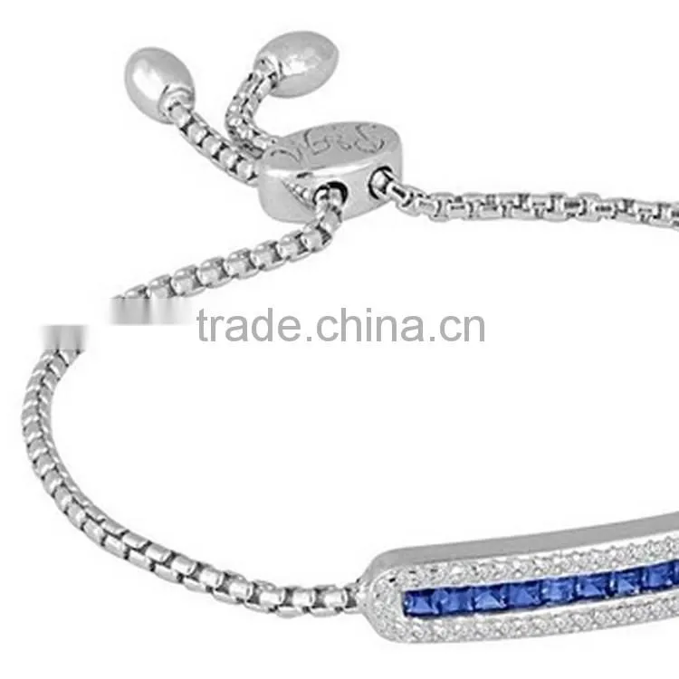 stainless steel monica bracelet sapphire diamond adjustable bracelet