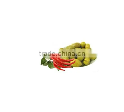 High Quality 100% Tunisian Table Olives,Green Olives with Cayenne Peppers & Laurel,Table Olives 370 ml Glass Jar