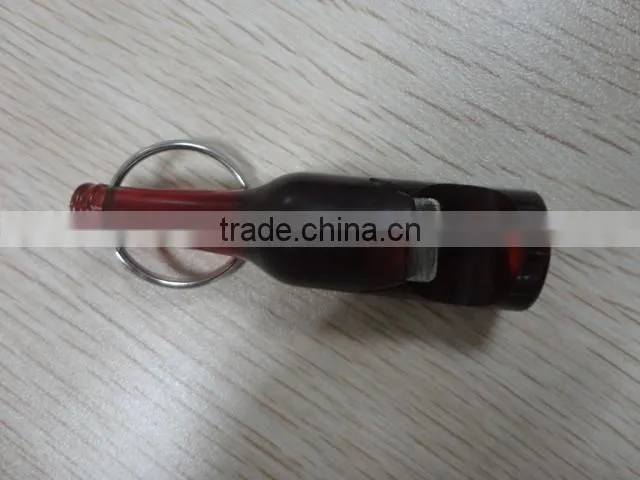 football shaped plastic bottle opener with keychain