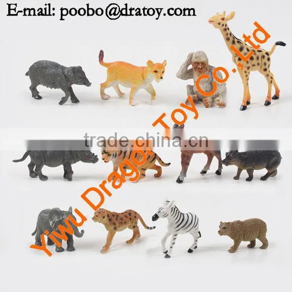 A variety of wild animals figurines