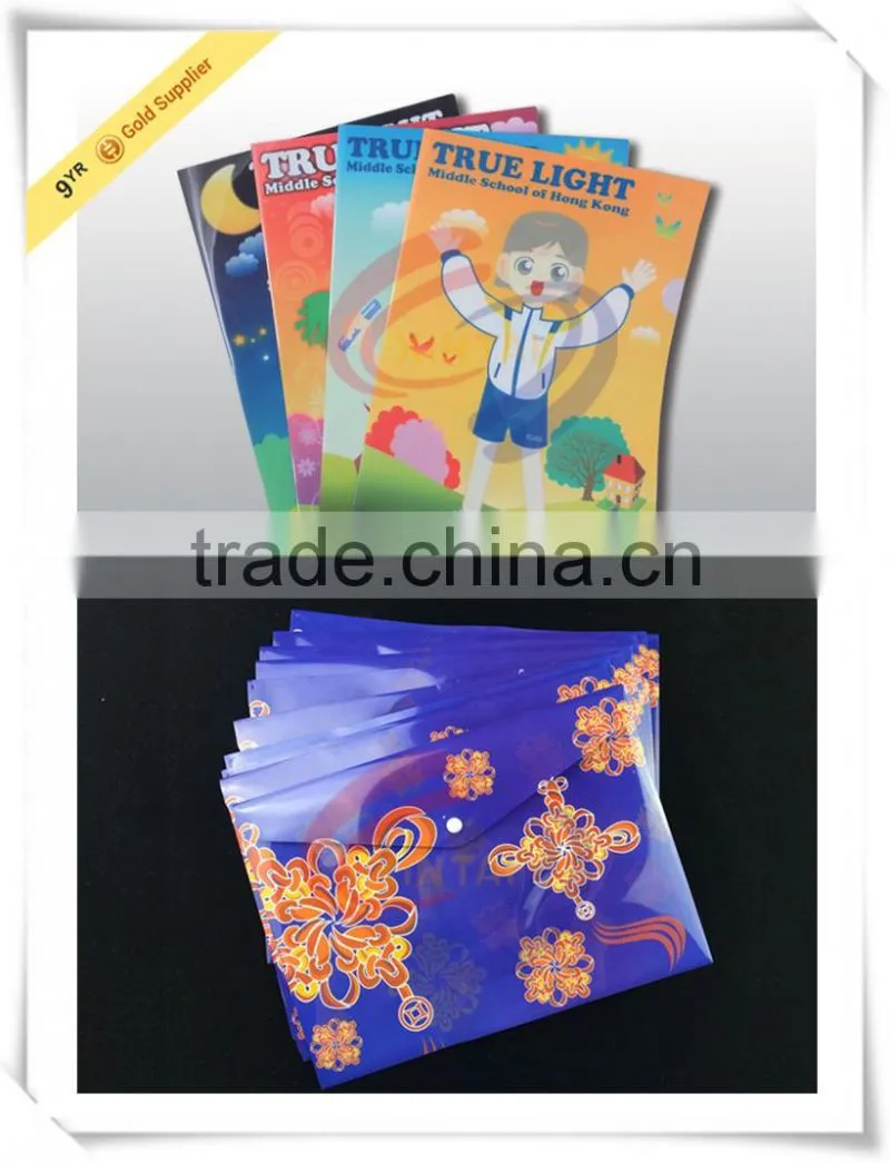 2016 new design pp plastic file folder a3 a4 a5 file folder wholesale file folder with logo printing