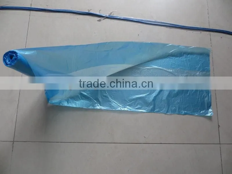hdpe double seal flat bags on roll,blue
