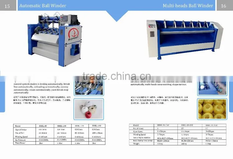 Multi-heads rope winding machine for rope ball: ropenet15@ropeking.com