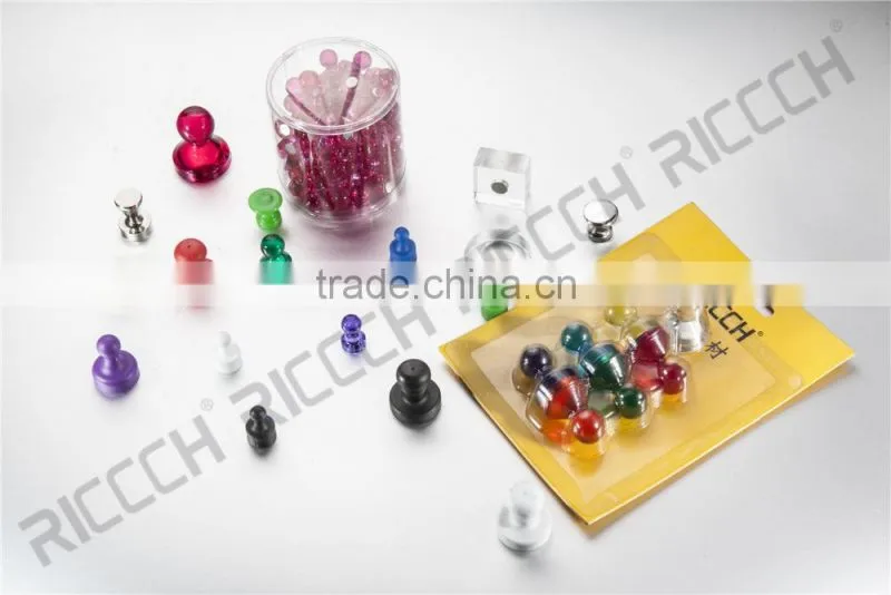 2015 hot sale high quality customized package office magnet/magnetic push pin