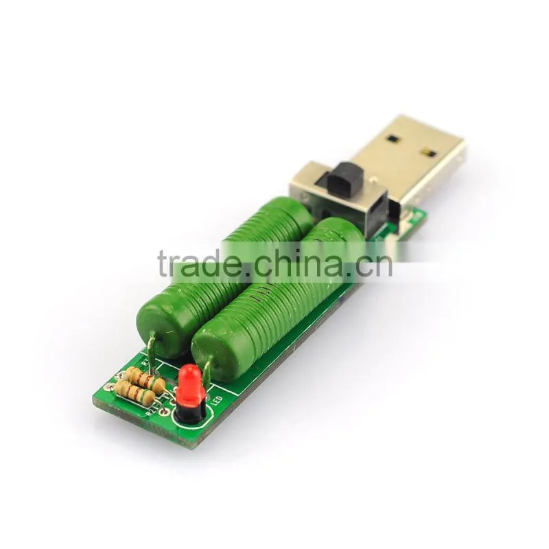 2A 1A design USB Interface Mini Discharge Load Resistor with Switch