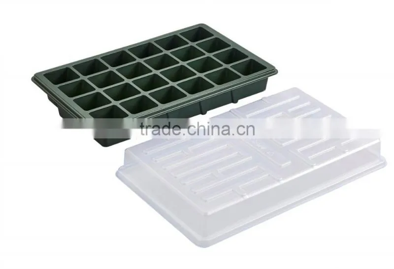 High quantity 24 cells black PS seeding tray with lid