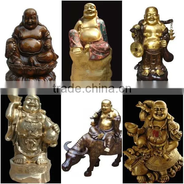 Gold-filled Brass Laughing Buddha Statue