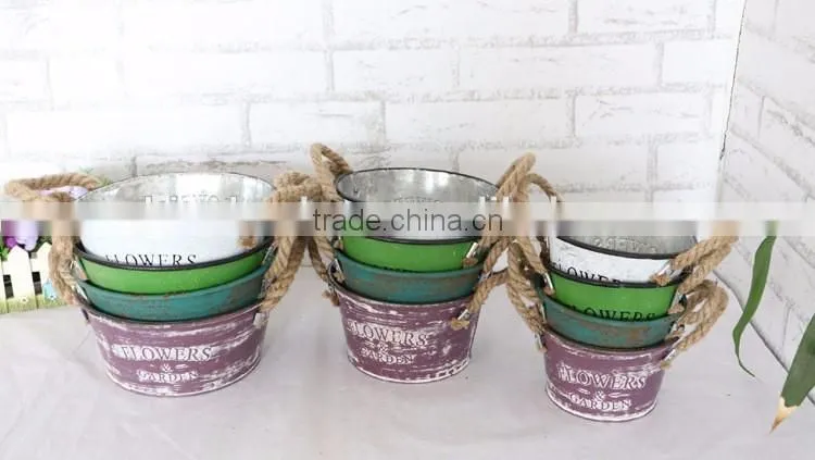 nanning factory bulk distressed rustic rectangular stackable garden yard recycled metal planters