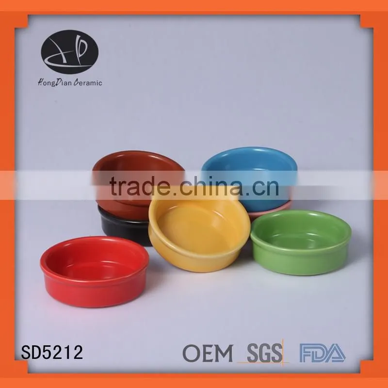 high quality wholesale ceramic ramekin , colorful ceramic ramekin mini bowl,multi slicer