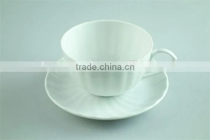 250ml Cheap white ceramic coffee cup with saucer