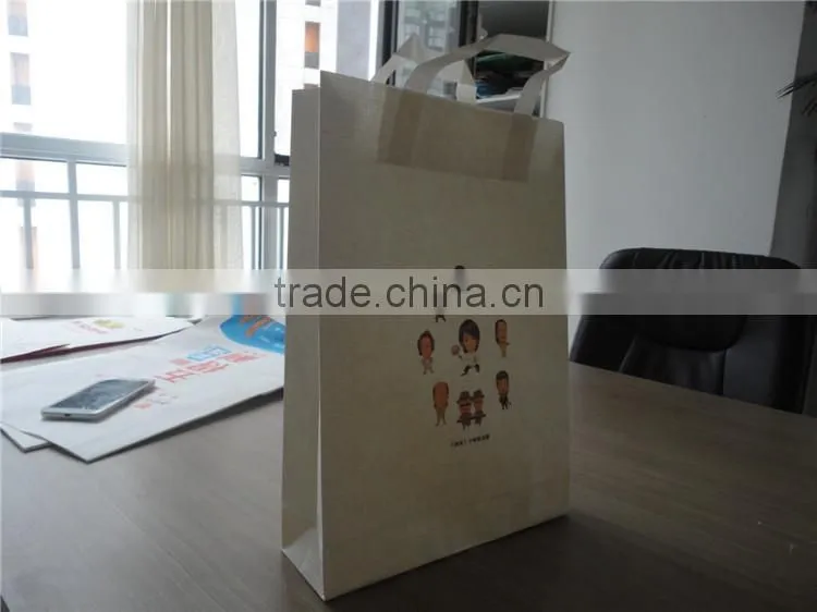 free sample hande made warp and weft paper material new design custom restaurant branded retail paper kraft bag