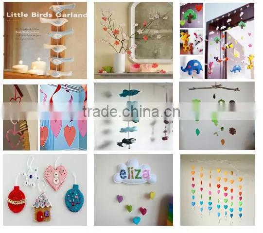 2017 hot sale new products custom design logo felt festival interior home decor wedding stage ornement wool hanging decoration