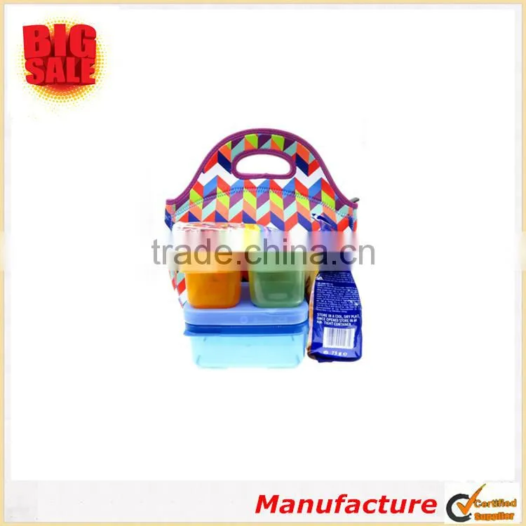 2017 Waterproof neoprene cheap lunch bag with zipper customized lunch bag
