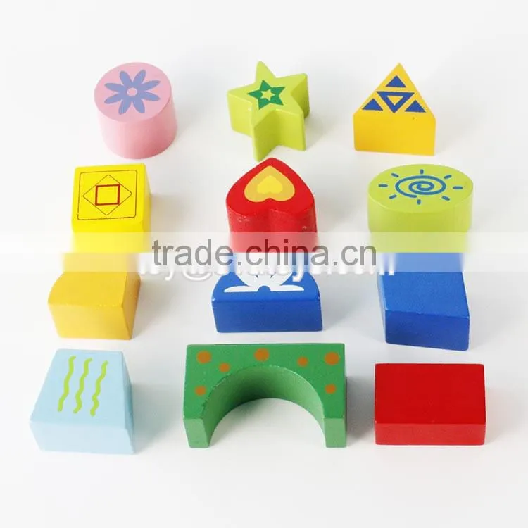 Best children coordinating eye and hand wooden educational toys funny shape blocks kids wooden educational toys W12D067