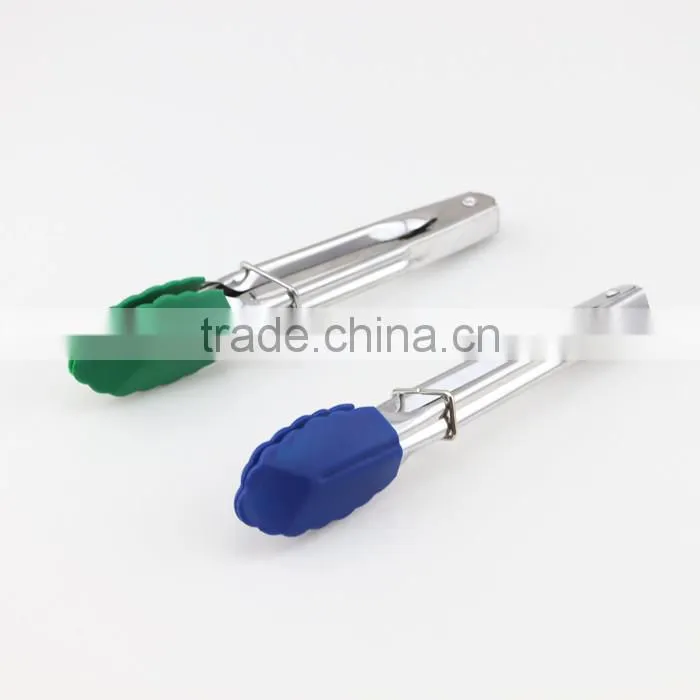 Mini Silicone & Stainless Steel Tongs (Assorted Colors)