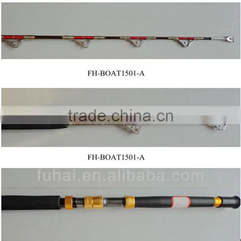 FH-BOAT1501-A Fiberglass Boat Fishing Rod with Red Wire Twined
