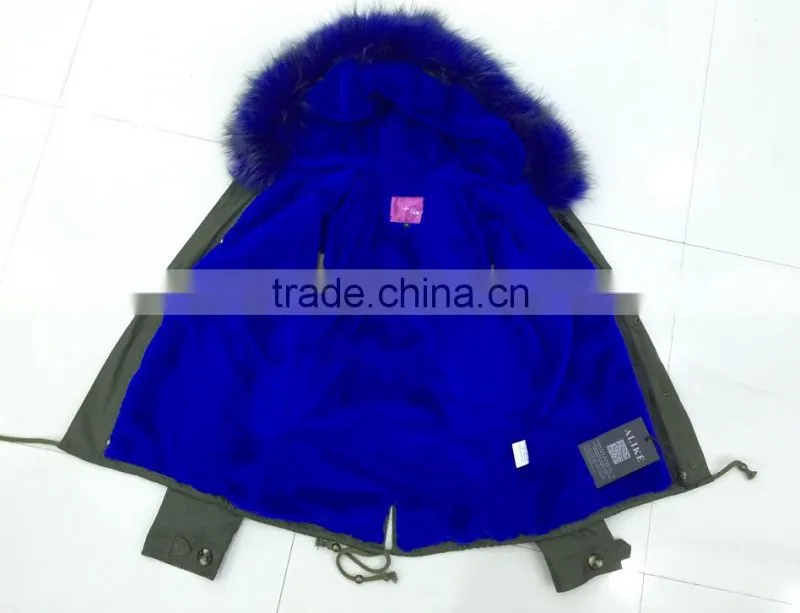 ALIKE military jacket with navy fur women coat