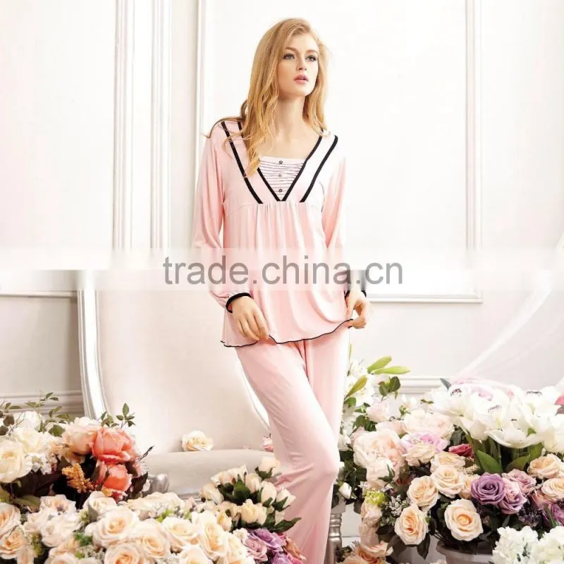 elegant custom-made summer cotton sleepwear /summer girls cut pajamas