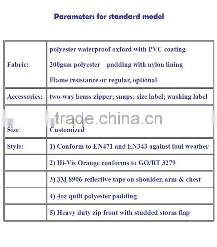 100% cotton proban Fireproof safety outdoor Workwear jacket