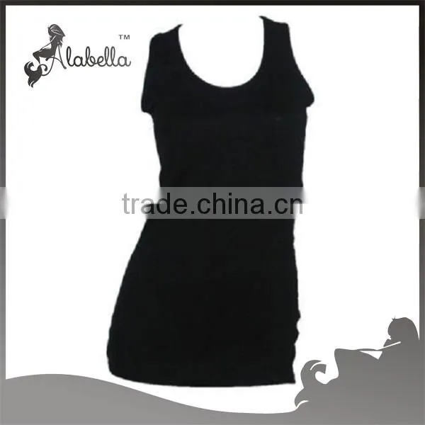 New womens plus scoop neck racer back sleeveless long jersey vest top size 16-20