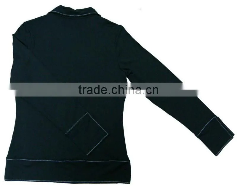 The latest design of women's black polyester spandex sports wear